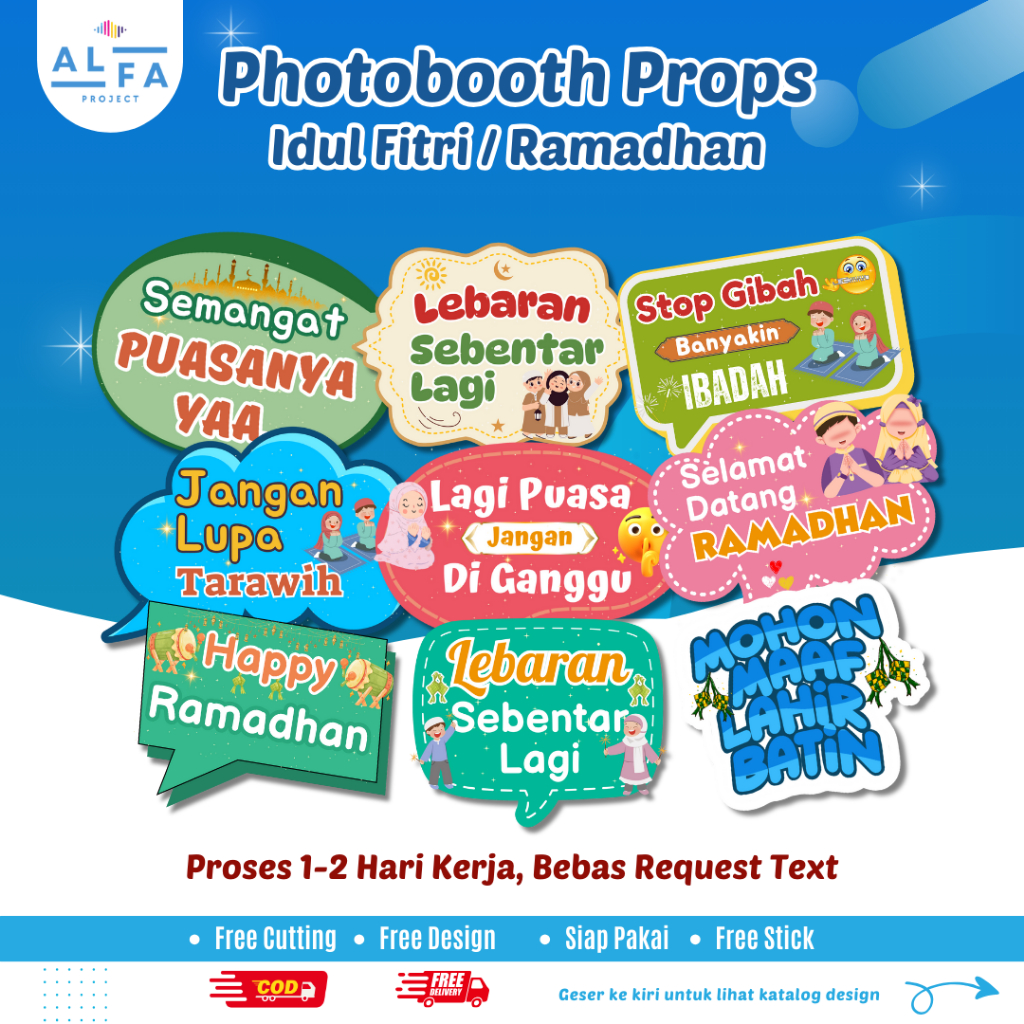 D88 Photoboth Props Ramadhan Custom | Acc Photobooth idul fitri eid fitr puasa aksesoris foto dekora
