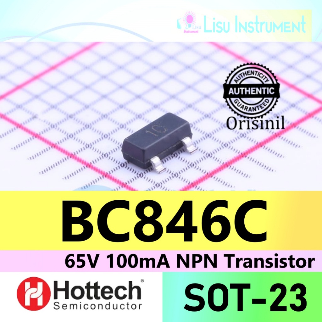 BC846C 65V 100mA NPN Transistor BC846 1C SOT-23 Hottech ORIGINAL