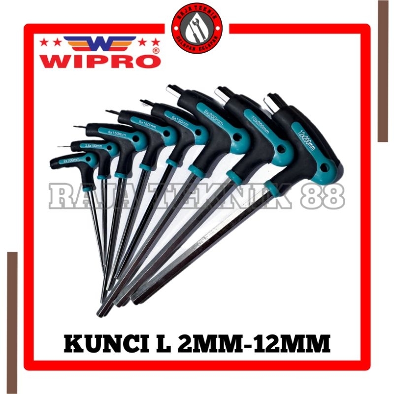 Kunci L Model T Ukuran 2x100mm 2,5x100mm 4x150mm 5x150mm 6x150mm 8x200mm 10x200mm 12x200mm T Handle 