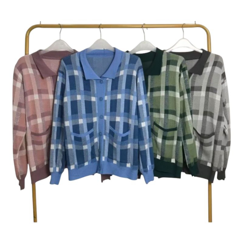 CARDIGAN RAJUT WANITA OVERSIZE KANCING AKTIF