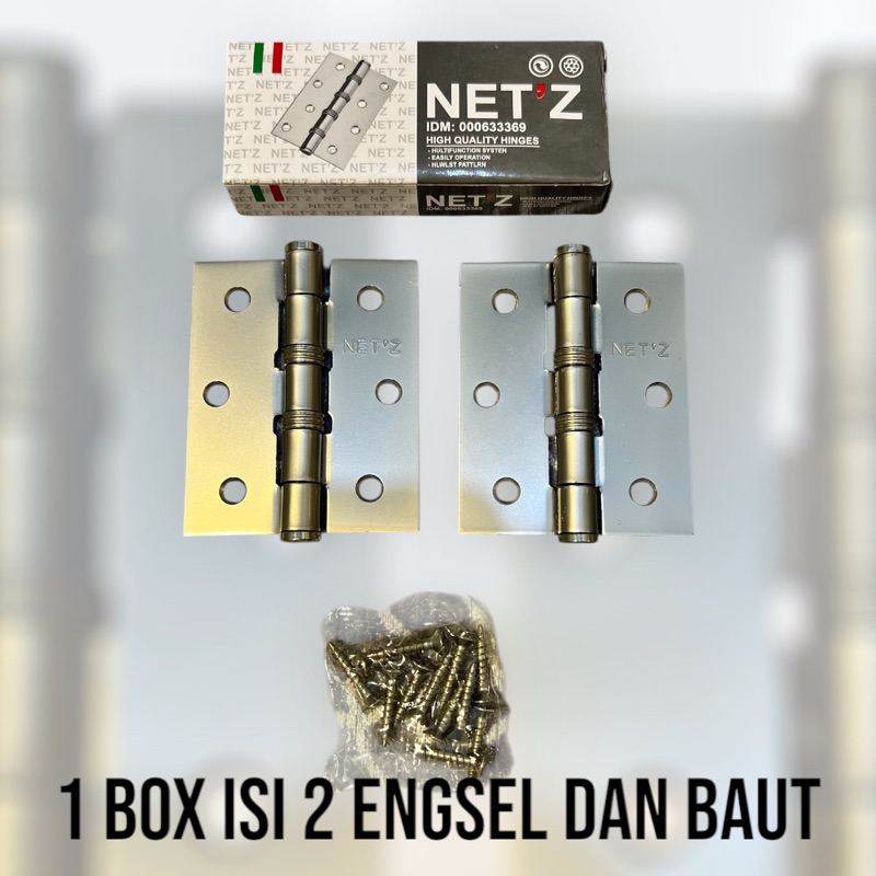 ENGSEL PINTU / JENDELA Merk netz ukuran 3”x2,5mm