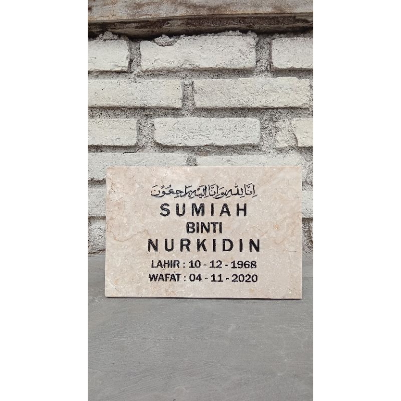 BATU NISAN MARMER ALAM ASLI 20X30 CUSTOM
