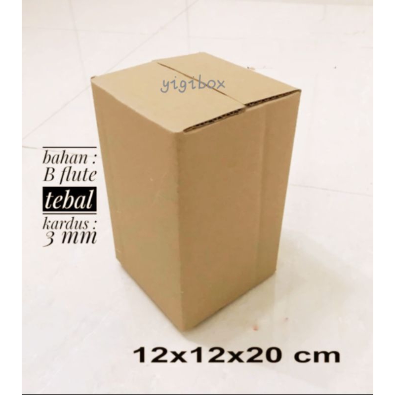 

Kardus Karton Box Ukuran 12x12x20 CM.... ST Single Wall Polos Untuk Packing Souvenir dll