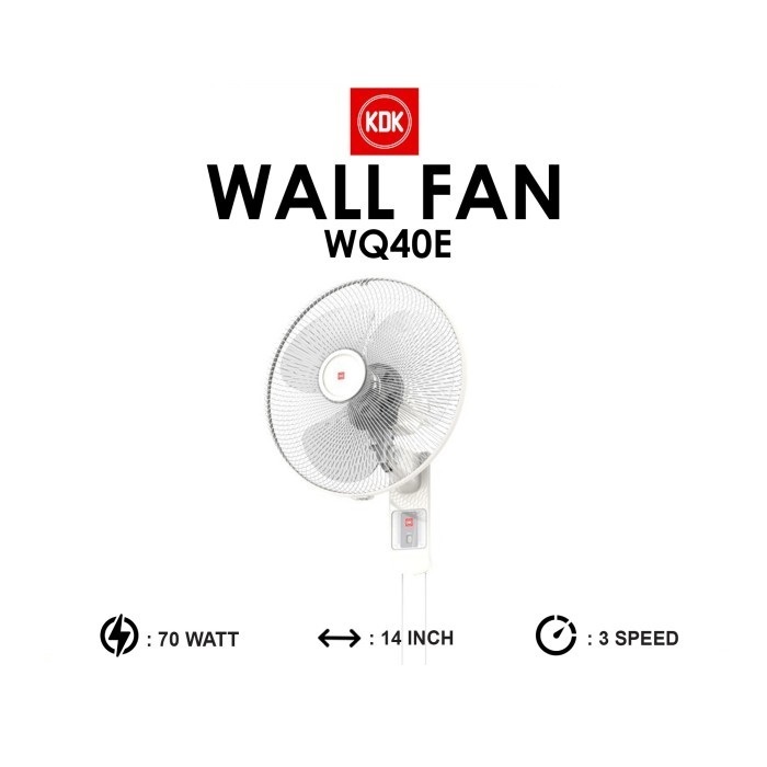 [COD] KDK WQ40E WQ 40 E WQ40 Wall Fan 16 inch 3 Speed / Garansi Resmi / Kipas Angin Dinding Putar