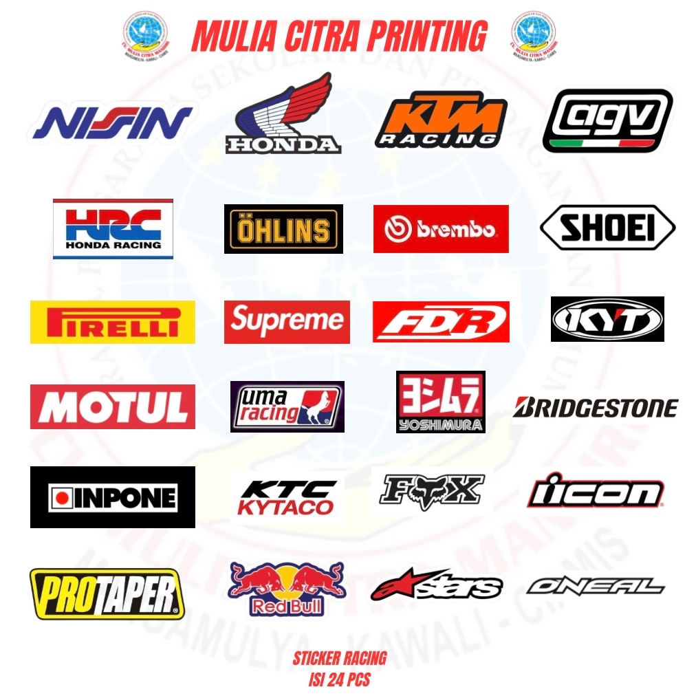 

CETAK STIKER RACING ISI 24PCS STIKER VARIASI STIKER VINYL INDOOR