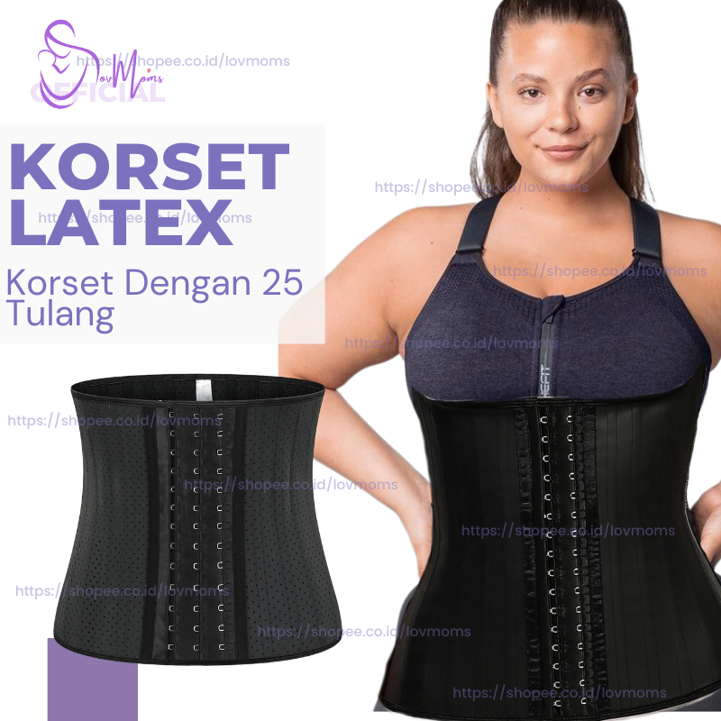 Korset LATEX 25 Tulang Pelangsing Pengecil Perut Buncit Badan Wanita Habis Pasca Melahirkan Cepat da