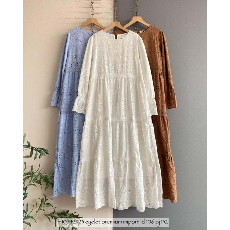 midi dress eyelet premium