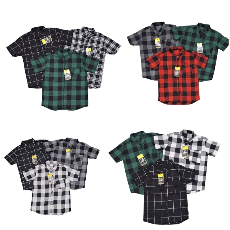Kemeja Anak Flanel Umur 2-9 tahun Motif Kotak Kotak