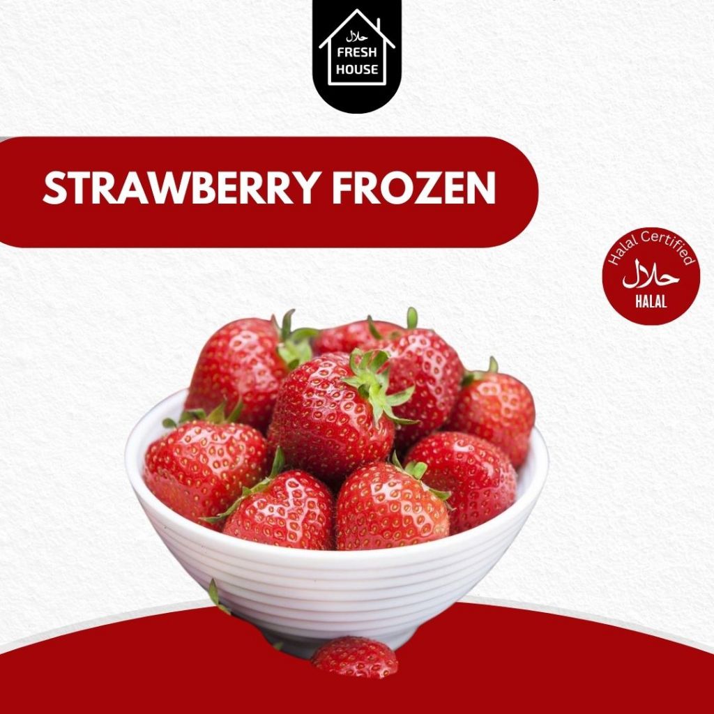 

STRAWBERRY FROZEN IMPORT 1 KG / BUAH BEKU STRAWBERRY / STRAWBERRY FROZEN