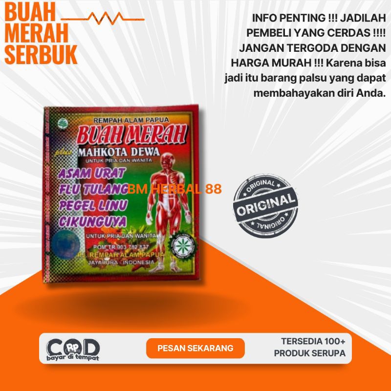 Buah Merah Serbuk | plus Mahkota Dewa Original