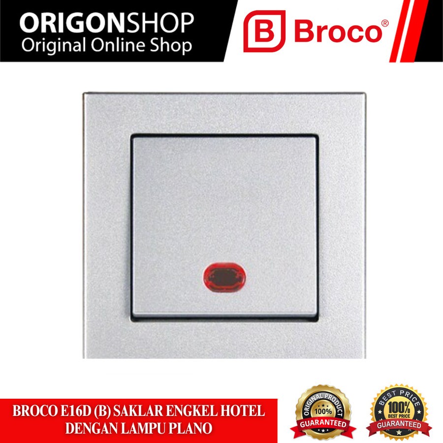 BROCO E16D Saklar Engkel Hotel Dengan Lampu Plano