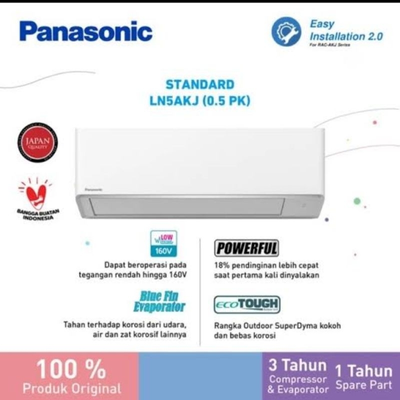 AC Panasonic Si Biru 1/2 Pk - 1,5 PK CS LN AKJ Standard Low Voltage