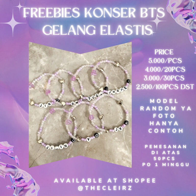 GELANG BTS // FREEBIES KONSER BTS // GELANG ELASTIS // GELANG KARET
