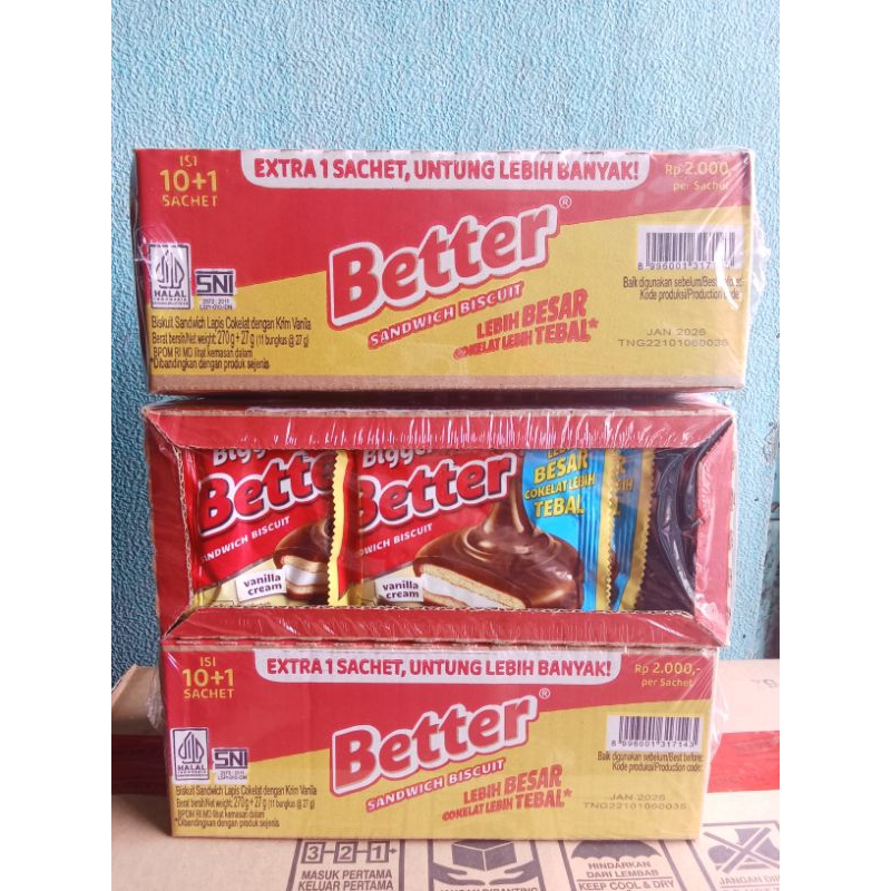 

Biscuit Better Sandwich Isi 10 + Gratis 1 = 11 PCS ( 1 renceng )