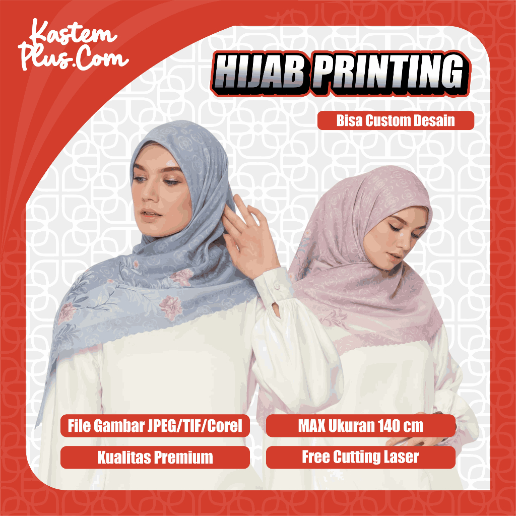 Custom Hijab Printing/Hijab Lasercut/Voal Printing/Voal Lasercut [CEK DESKRIPSI PRODUK]
