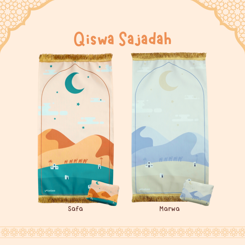 Yobebee Sajadah Anak Qiswa Prayer Mat Tebal dengan Pouch Premium
