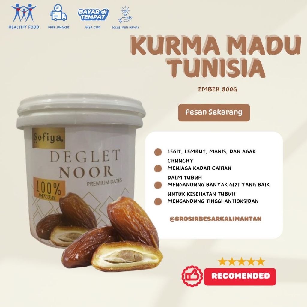 

COD 800 GRAM KURMA EMBER SOFIYA TUNISIA MADU DEGLET NOOR SAFIYA