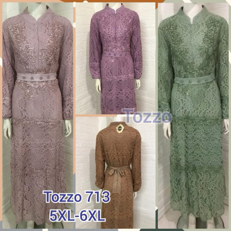 Gamis Brokat Premium Jumbo Busui Gaun Pesta Muslimah Grosir by Tozzo 760