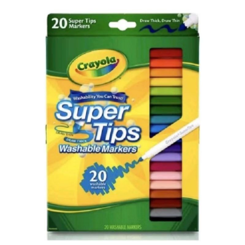

PROMO!!! Crayola Washable Super Tips Markers - 20 Color (Baru dan Ori)
