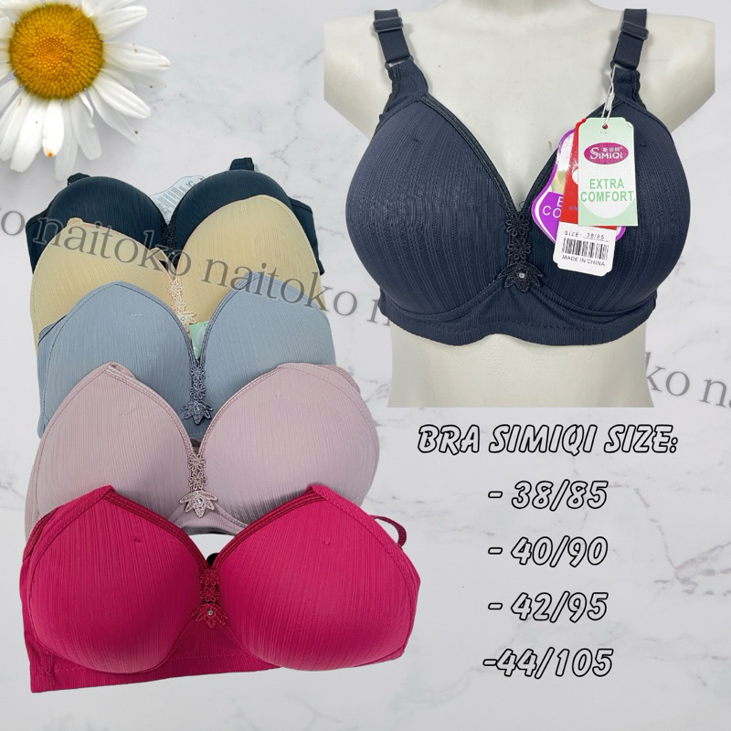 BH sport bra super jumbo big size 38 40 42 44 kait 3 tali besar katun spon tanpa kawat busa tipis ek