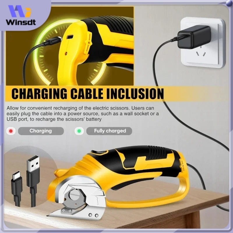 

Gunting Elektrik Tanpa Kabel Ditingkatkan Mesin Geser Putar Elektrik 4V Kain Kardus Plastik WZH