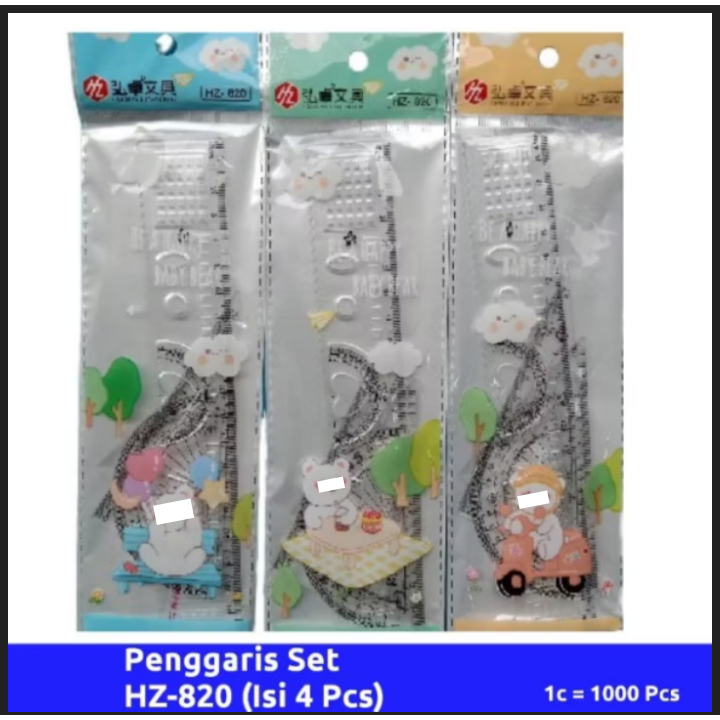 

Penggaris Set HZ-820 (Isi 4 Pcs)