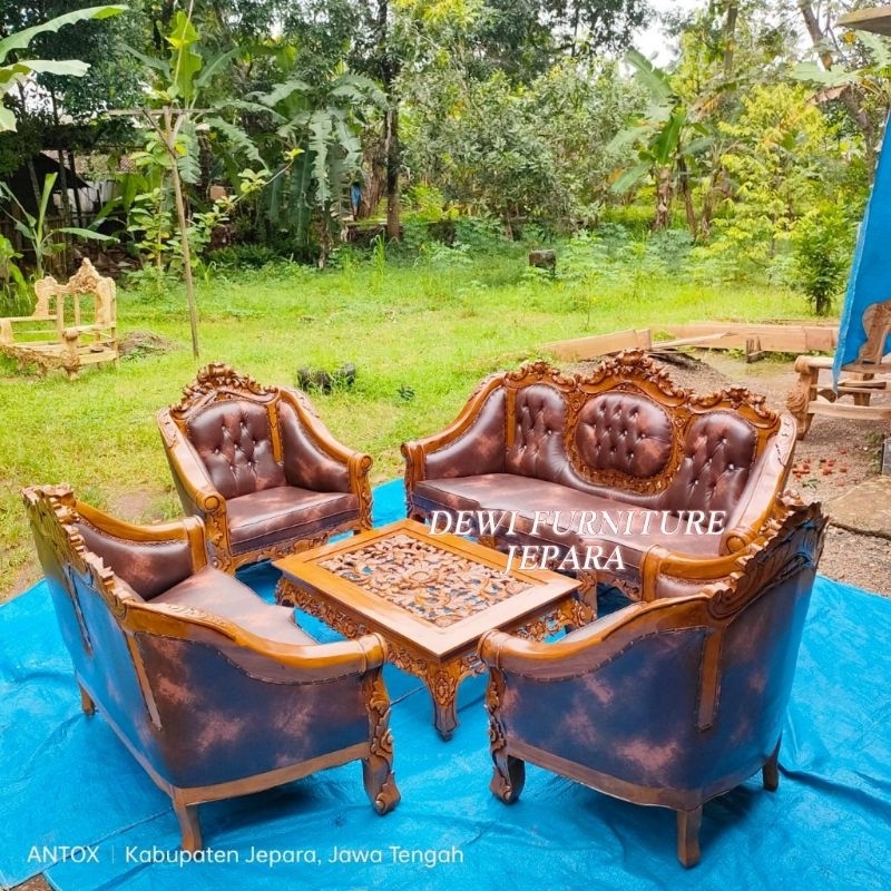 kursi sofa tamu jati ukiran mewah