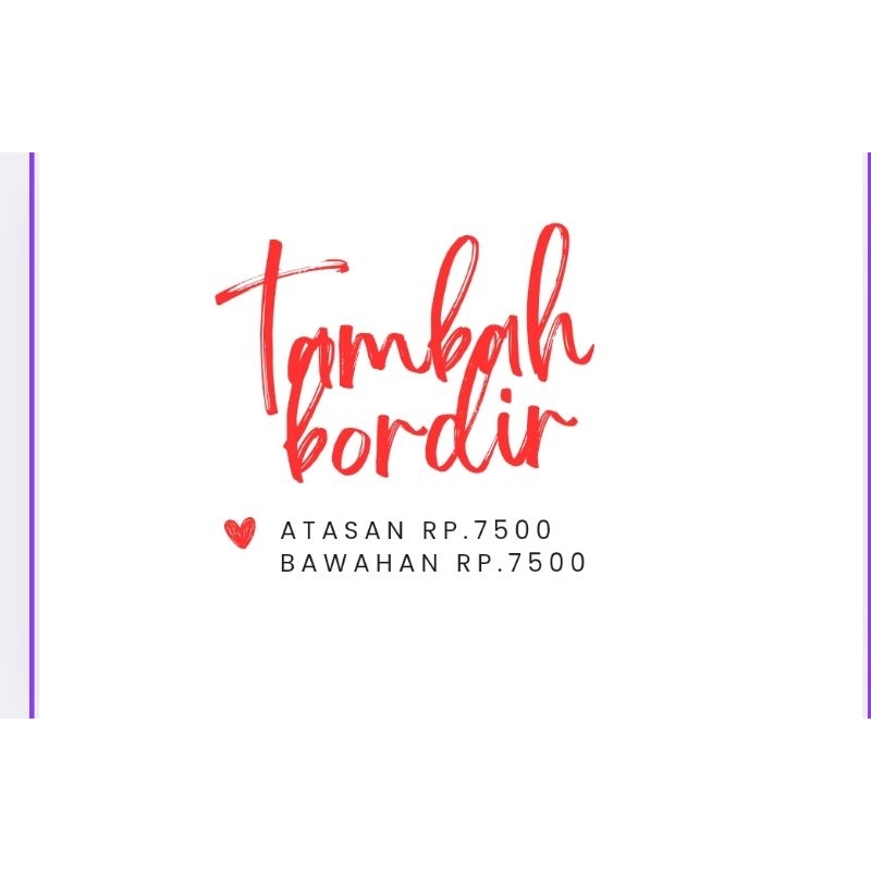 

khusus penambahan bordir