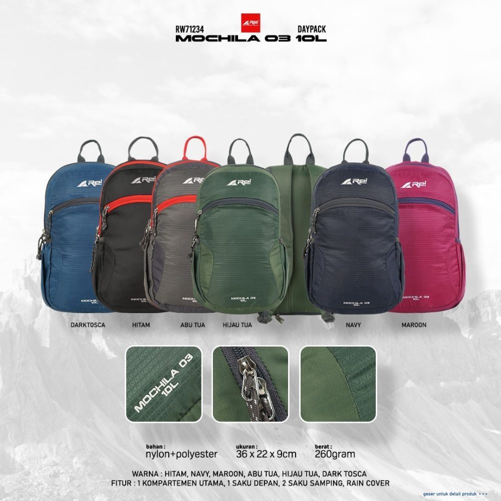Tas Ransel 10L Arei Mochila Free Rain Cover Tas Daypack Arei Mochila 10 Liter Arei Outdoorgear