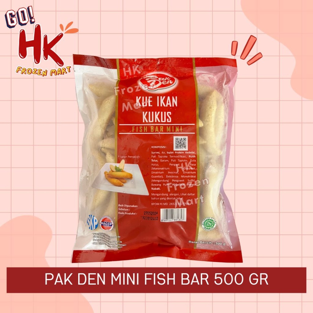 

Pak Den Mini Fish Bar 500gr / otak otak ikan mini pakden | olahan ikan bakar goreng HK Frozen Mart