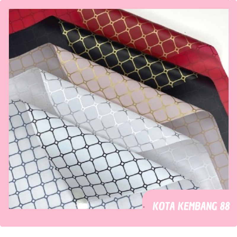 

20 LEMBAR Kertas Buket Bunga Motif Kotak Cellophane Goldline Flower Wrapping Paper Kertas Kado KB050