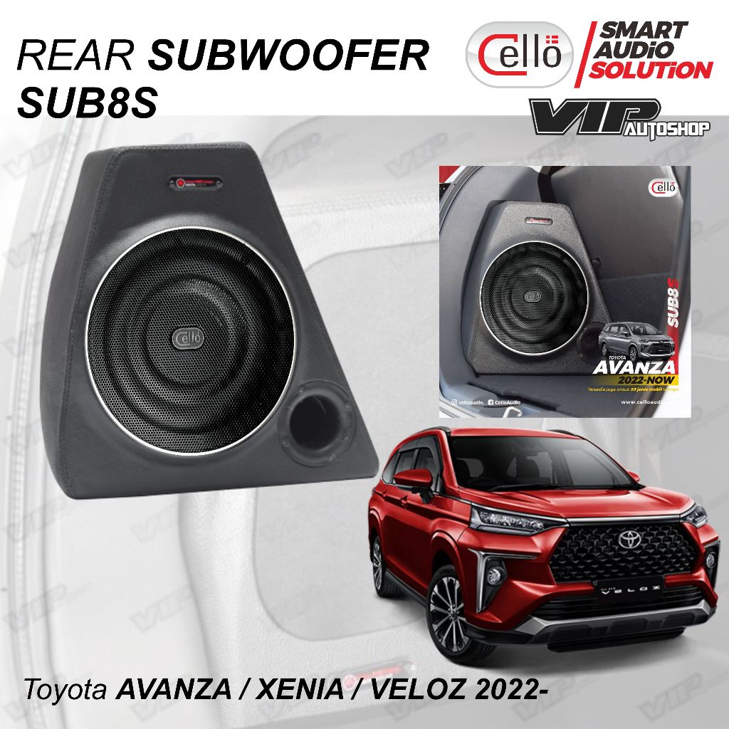 Toyota AVANZA / VELOZ 2022- Subwoofer Sudut Pojok Bagasi Belakang CELLO SUB8S Audio Mobil