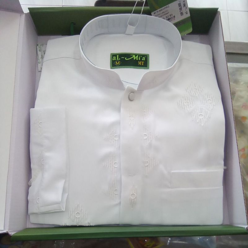 BAJU KOKO AL-MIA MT ORIGINAL POLOS(Dus Hijau)