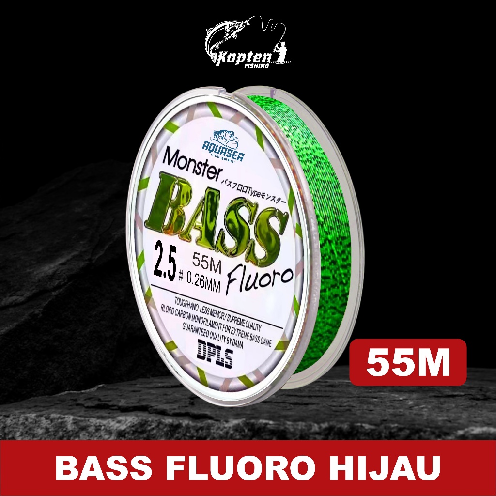 senar Pancing Bass FLUOROCARBON 55M Warna Hijau Senar Pancing   Sangat kuat senar pancing super kuat
