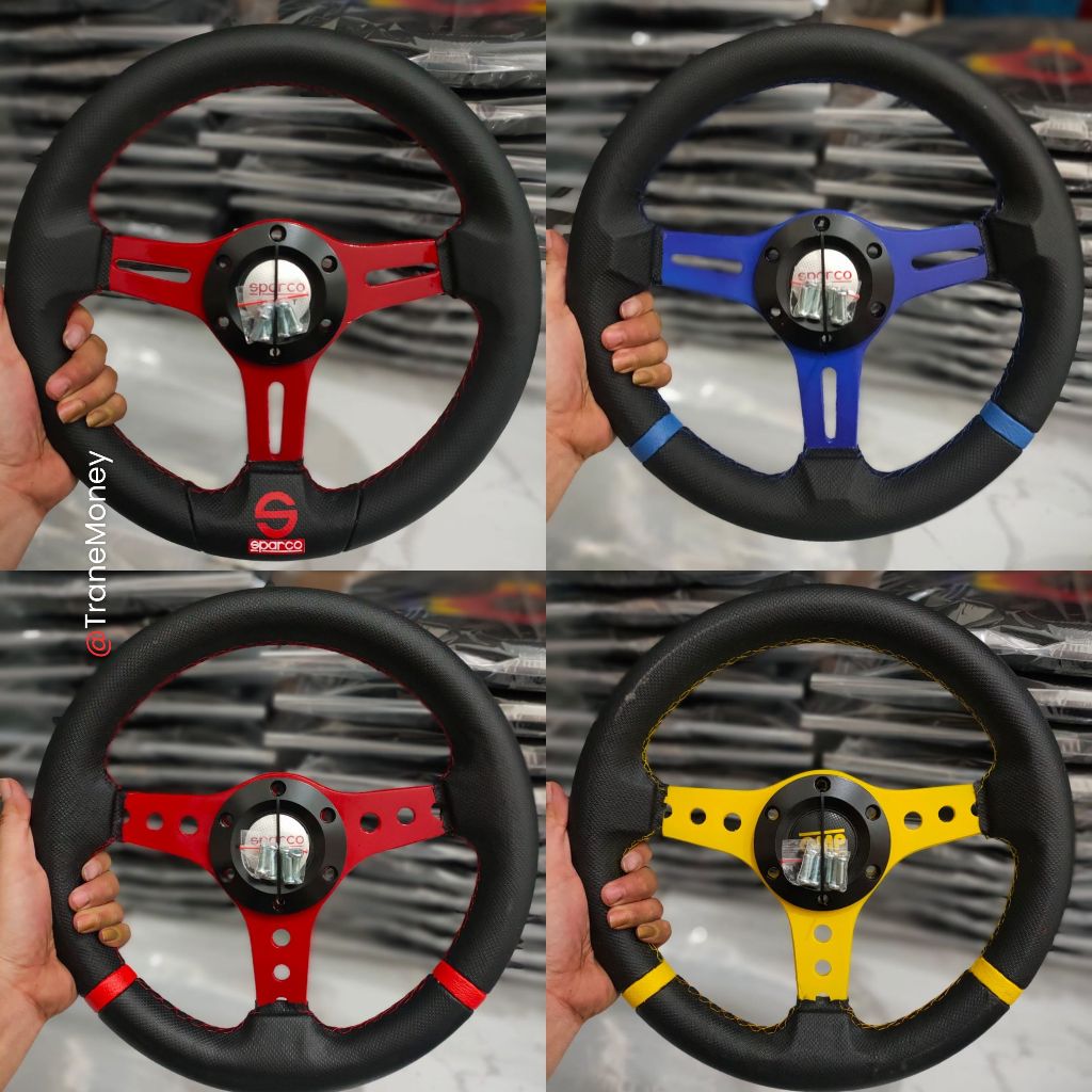 Stir mobil variasi racing sport - Stir sparcoo palang 3 warna (Universal)