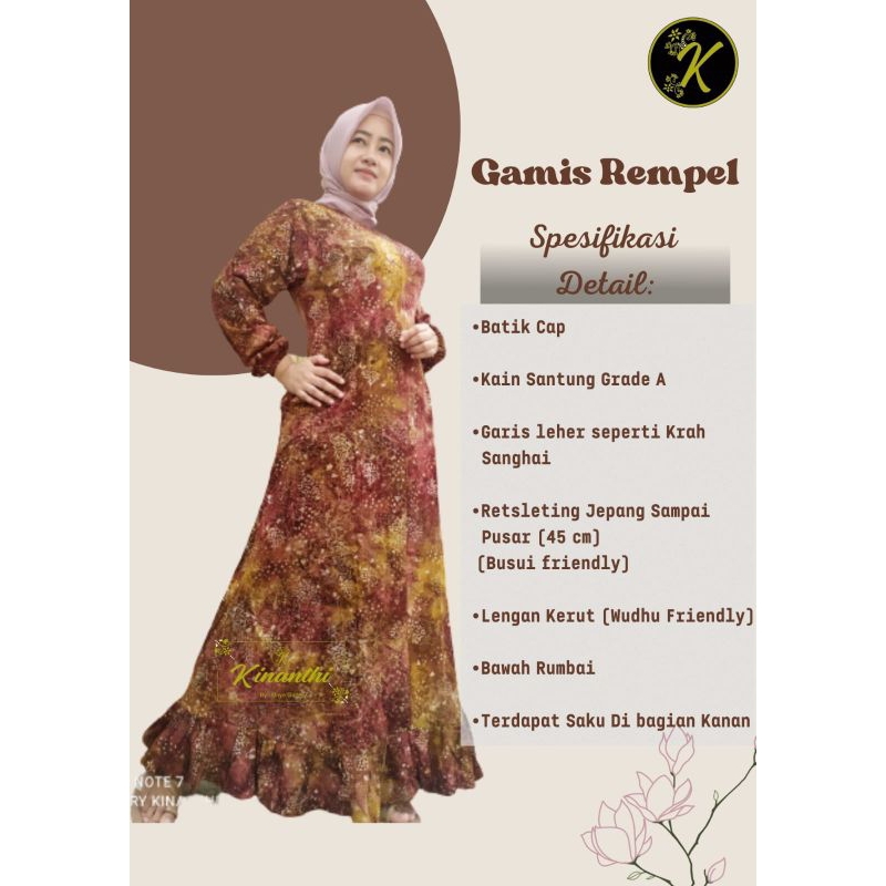 GAMIS REMPEL BY KINANTHI BATIK NUSANTARA