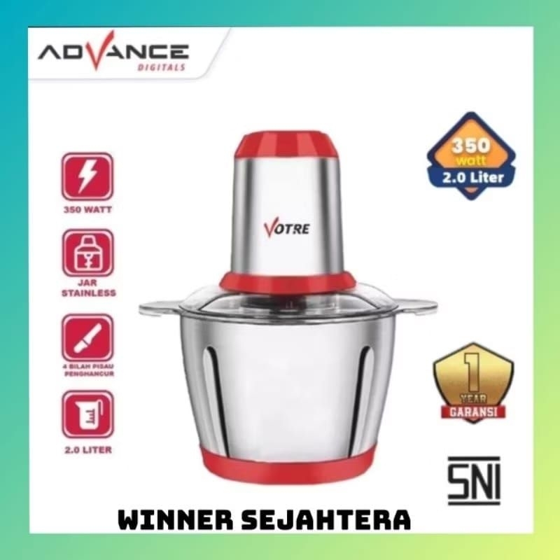 blender penggiling daging / Chopper stainless 2 Liter - type  Advance