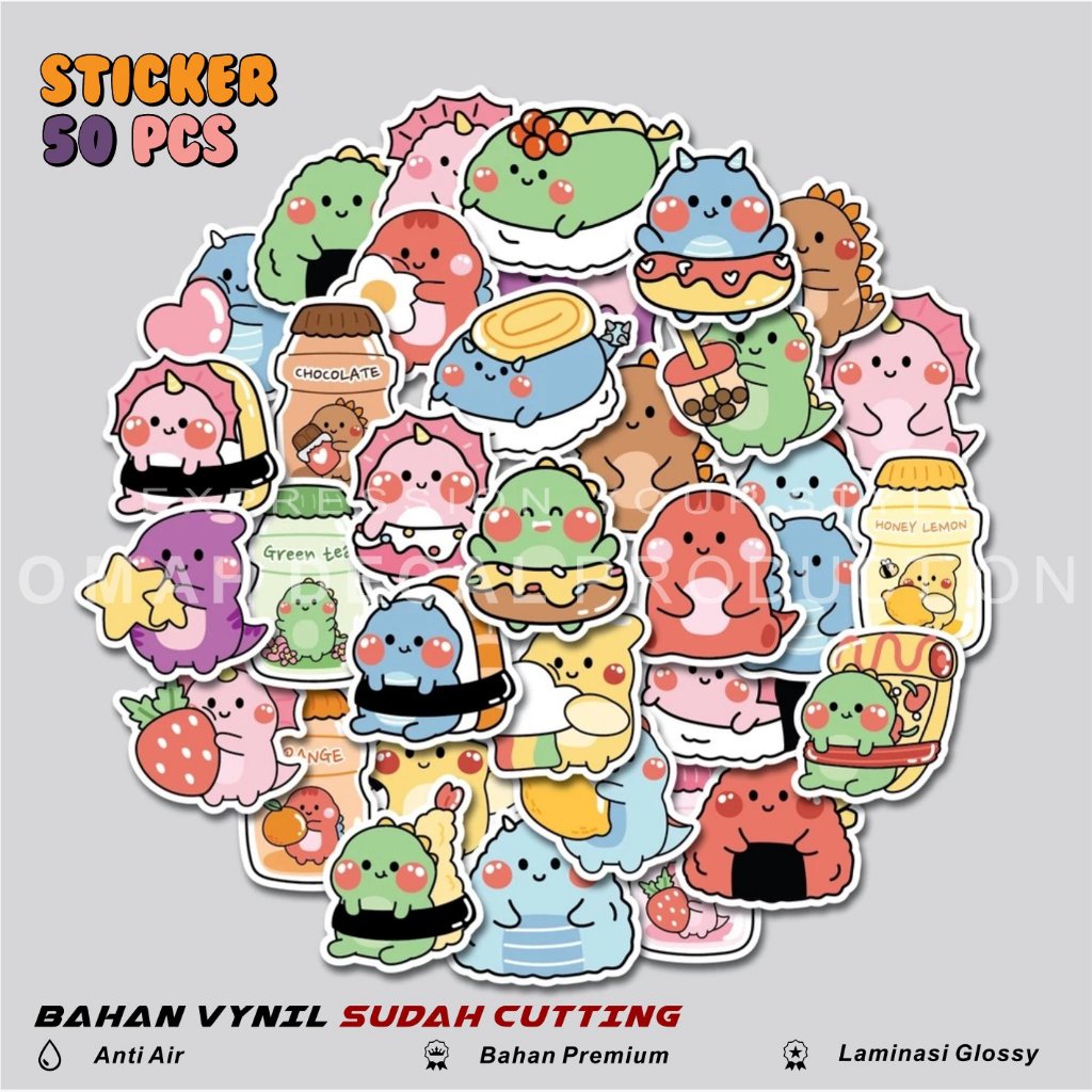 STICKER PACK DINO MINI WATERPROOF STIKER AESTHETIC UNTUK LAPTOP CASE HP HELM STICKER CASE