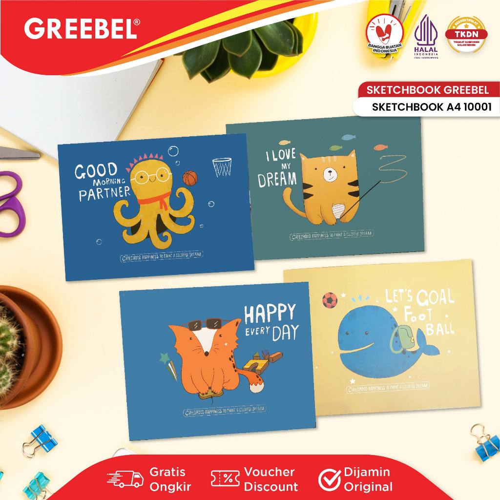 

Adn GREEBEL Sketch Book A4 / Buku Gambar A4 (10001/10002) 26 Lembar
