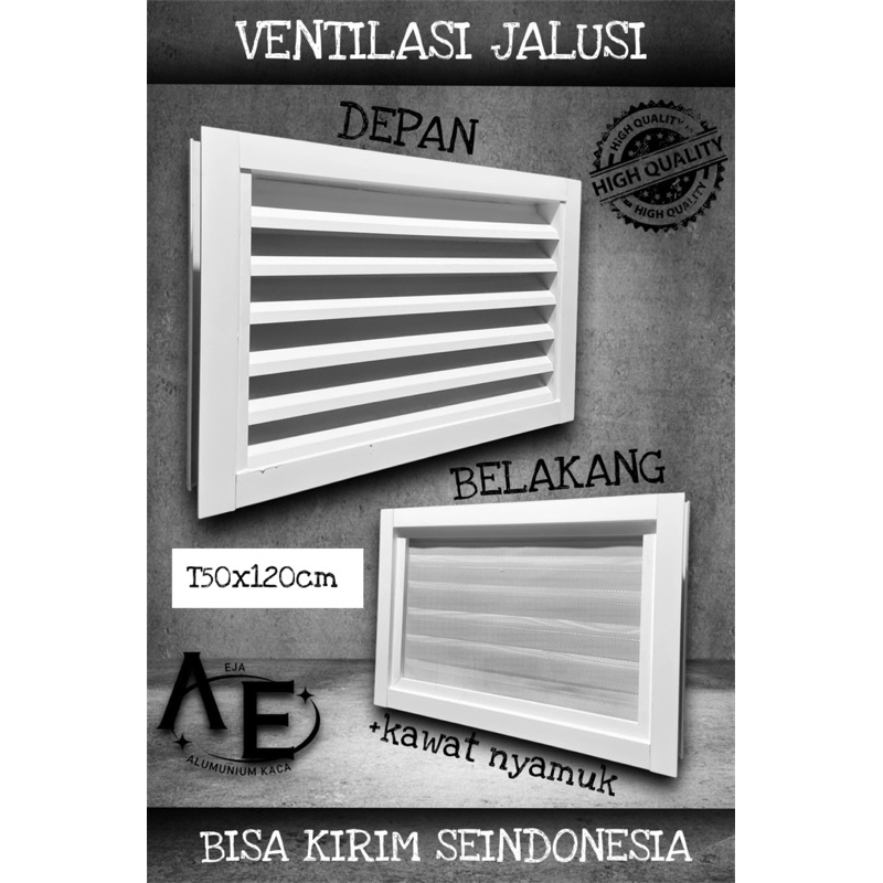 VENTILASI UDARA ALUMUNIUM JALUSI T50xL120