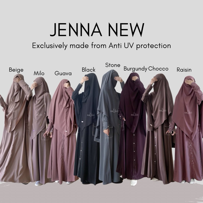ORI RANIKO - GAMIS set Khimar Jenna ANTI UV protection | Abaya Set cargo Free cadar by Raniko Syari