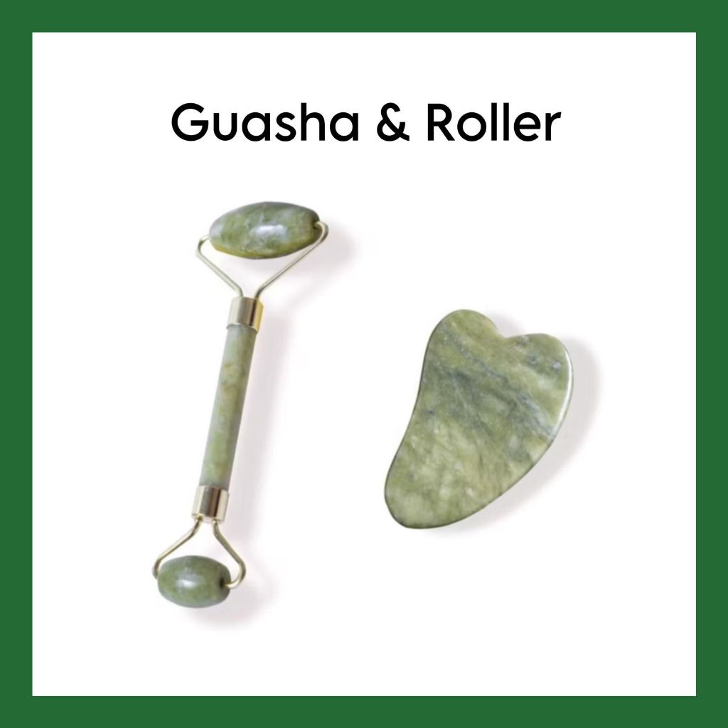 Jade Guasha dan Roller |  Pemijat Wajah Face Massager