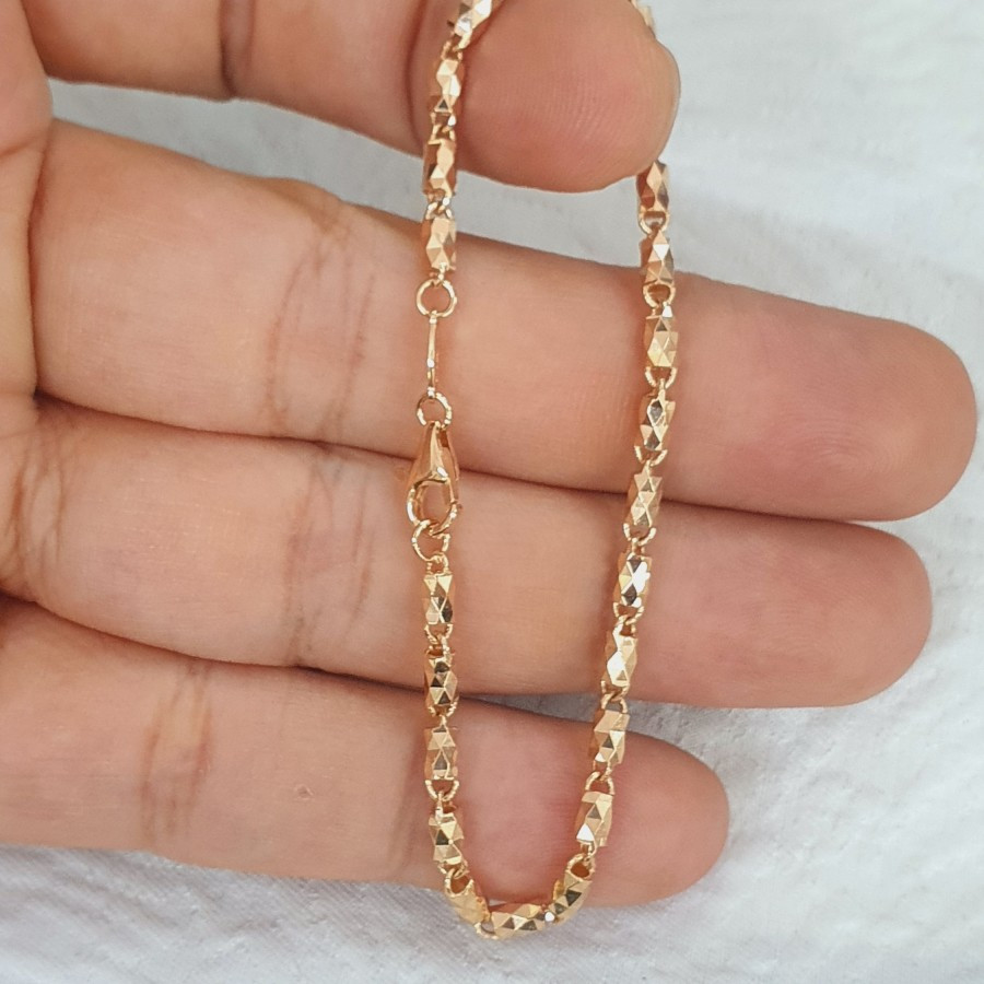 gelang model pipa medan cukit polos emas 70% 700 70 % 16k