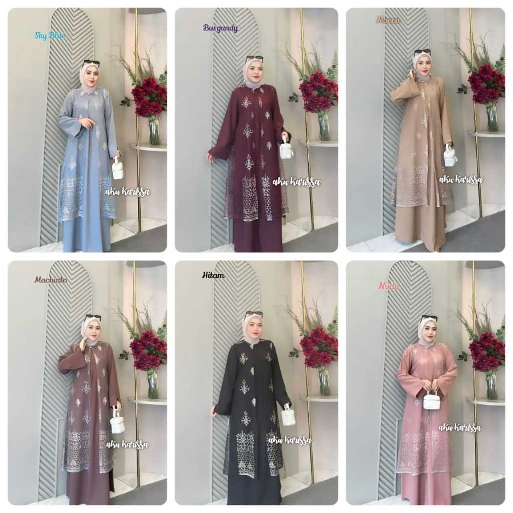 Meyra abaya set outer, naura abaya set outer , syafira abaya set outer ,by aku Karisa, MEYRA AKU KAR