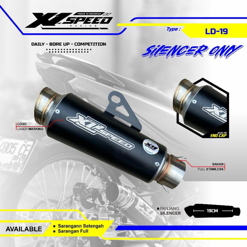Silincer Knalpot Silinser racing Black CoatingOriginal X1SPEED Selenser Only
