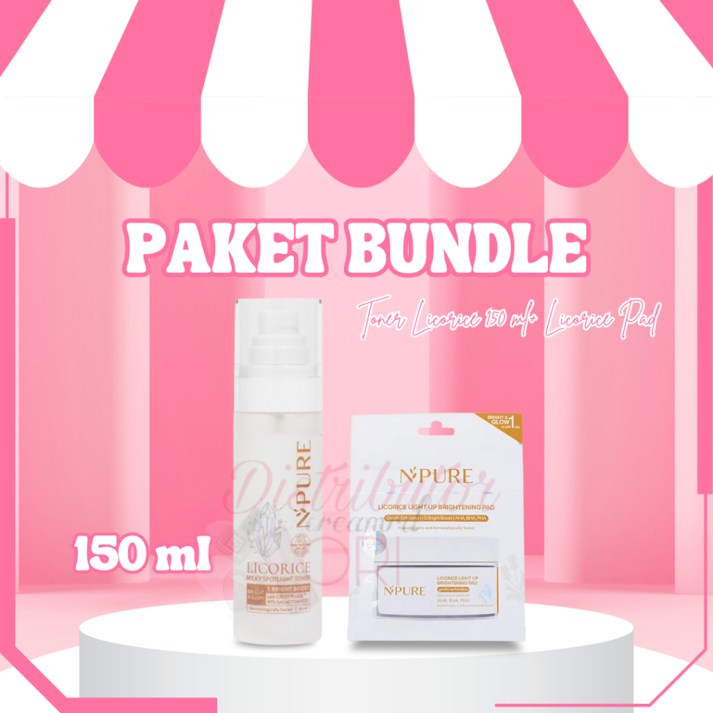 NPURE PAKET BUNDLE |  LICORICE TONER 150ML |  NPURE CICA TONER 150ML | CICA PAD TRAVEL PACK | LICORI