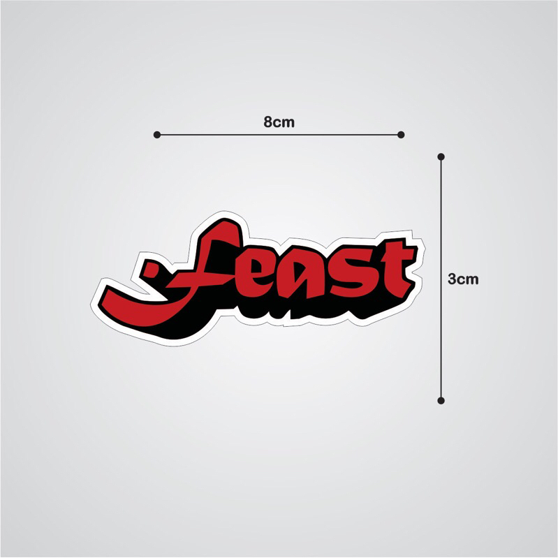 

.Feast stiker logo indie band indonesia vinyl glossy cutting