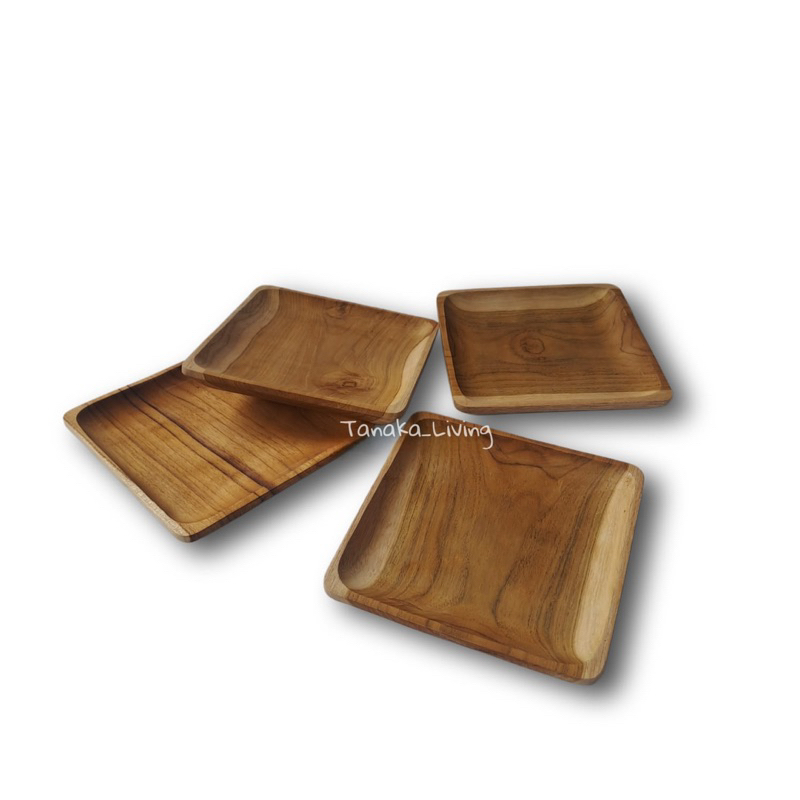 PIRING KAYU  JATI / PIRING KAYU PERSEGI / PIRING KAYU KOTAK / PIRING KAYU RESTAURANT
