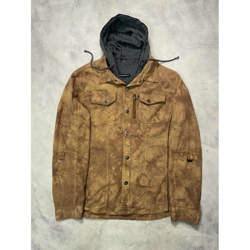 Y2K Semantic Design Camo Utility Jacket