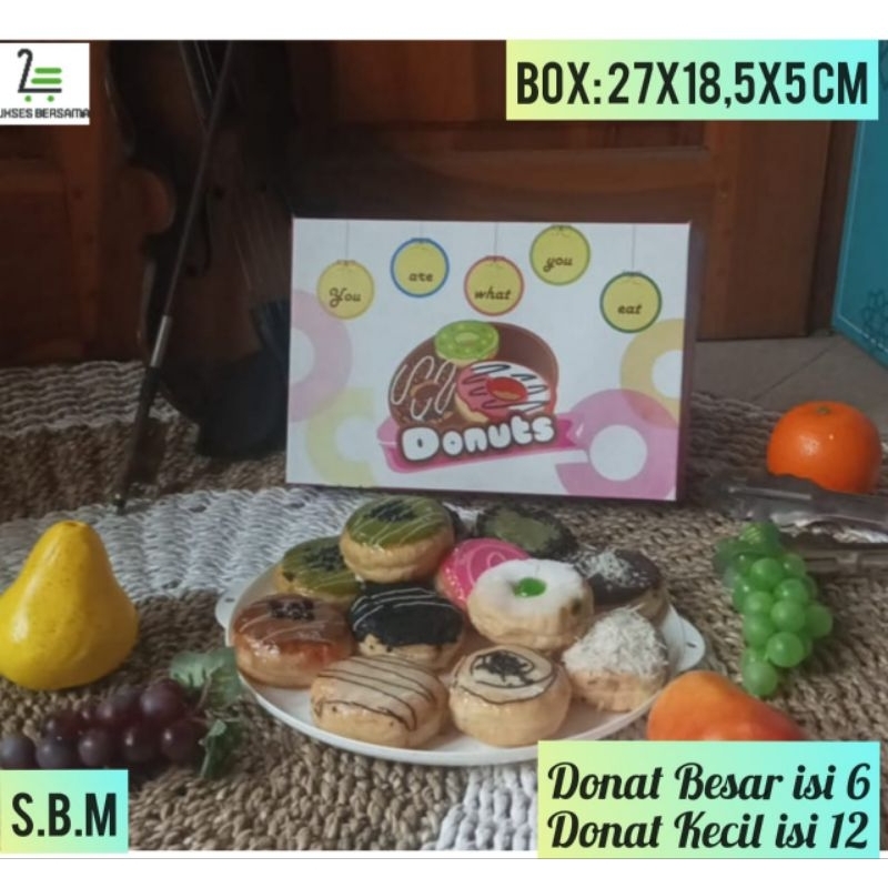 

Box uk 27x18.5x5 cm/Box Donat isi 6 /Hampers/Kardus/Karton/paking/Duplek